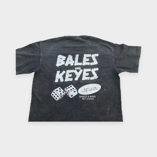 Dice King Tee in black stonewash by Bales & Keyes, back