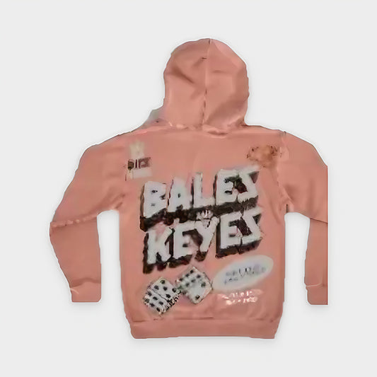 Dice King Hoodie - Pink Salmon by Bales & Keyes, back