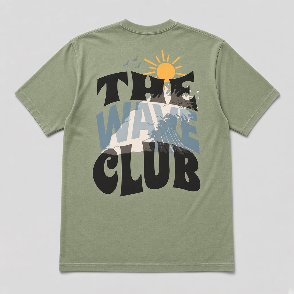 The Wave Club Tee in Sage by Bales & Keyes, back