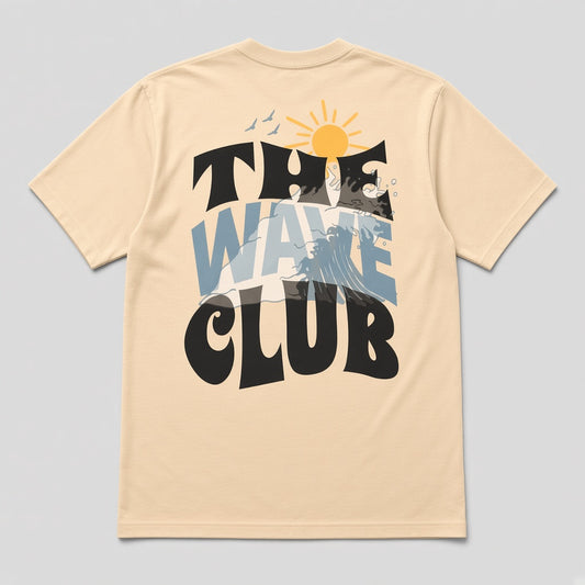 The Wave Club Tee in Light Sand by Bales & Keyes, back