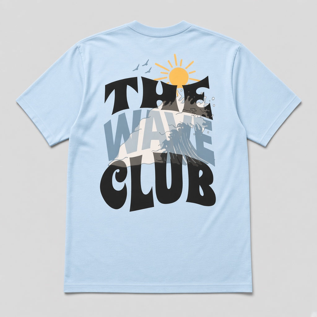 The Wave Club Tee in Sky Blue by Bales & Keyes, back