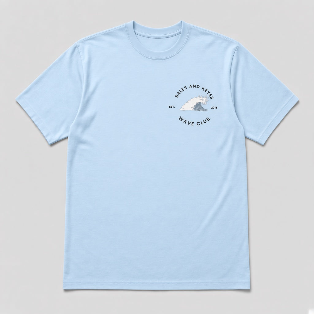 The Wave Club Tee in Sky Blue by Bales & Keyes, front
