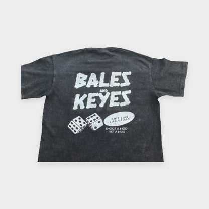 Dice King Tee in black stonewash by Bales & Keyes, back