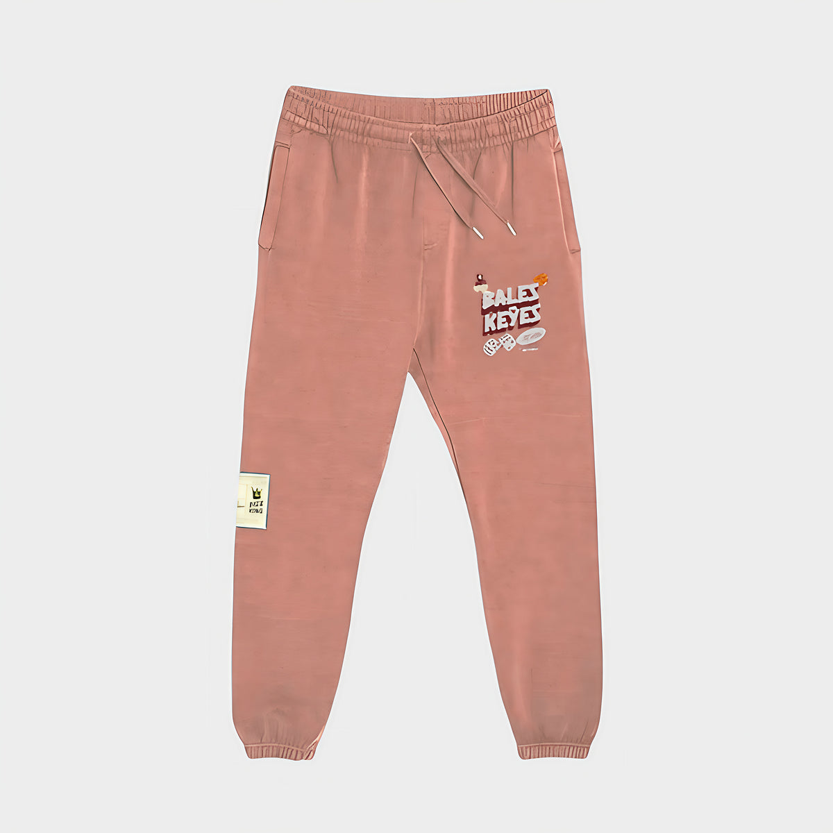 Dice King Joggers - Pink Salmon by Bales & Keyes, front