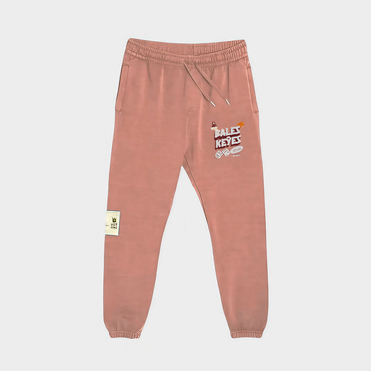 Dice King Joggers - Pink Salmon by Bales & Keyes, front