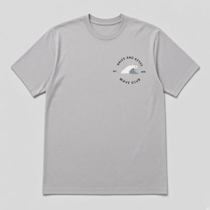 The Wave Club Tee in Heather Grey by Bales & Keyes, front