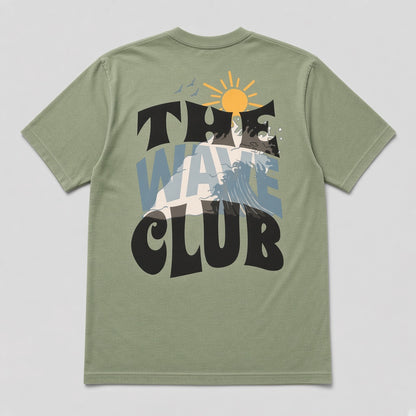 The Wave Club Tee in Sage by Bales & Keyes, back