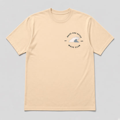 The Wave Club Tee in Light Sand by Bales & Keyes, front