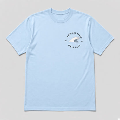 The Wave Club Tee in Sky Blue by Bales & Keyes, front